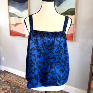 Nolan Miller Blue and Black Silk Camisole